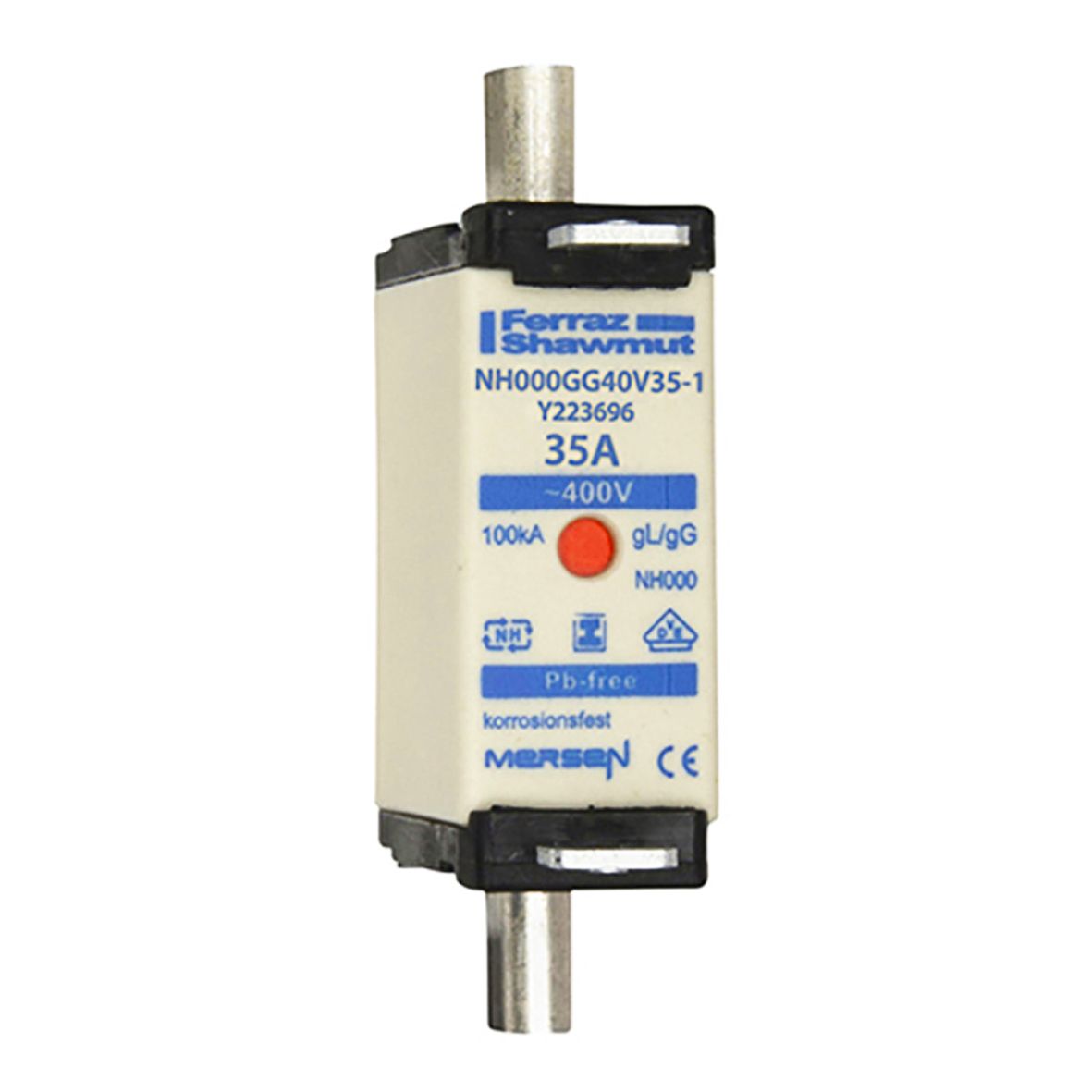 Y223696 - NH fuse-link gG, 400VAC, size 000, 35A double indicator/insulated tags